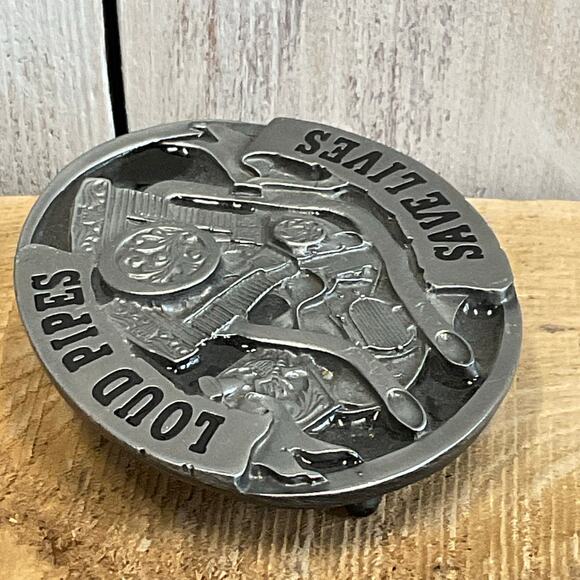 Bergamot Loud Pipes Save Lives Belt Buckle 2006 Biker Motorcycle Vintage USA - Picture 6 of 6